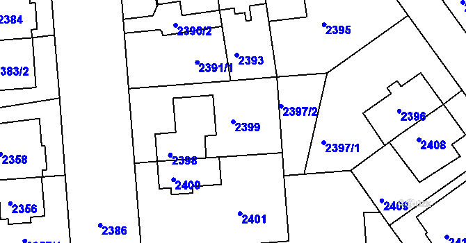 Parcela st. 2399 v KÚ Žižkov, Katastrální mapa
