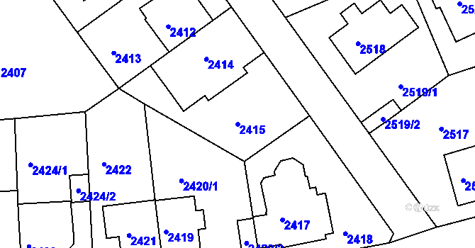 Parcela st. 2415 v KÚ Žižkov, Katastrální mapa