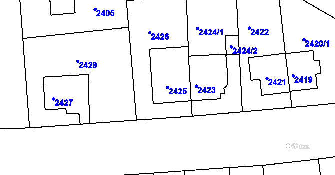 Parcela st. 2425 v KÚ Žižkov, Katastrální mapa