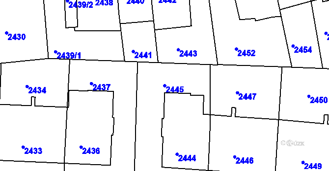 Parcela st. 2445 v KÚ Žižkov, Katastrální mapa