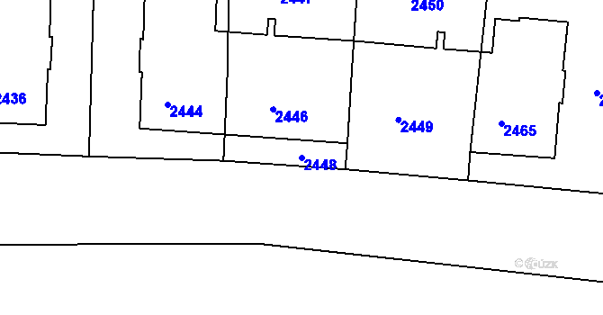 Parcela st. 2448 v KÚ Žižkov, Katastrální mapa