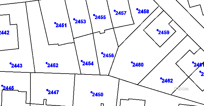 Parcela st. 2456 v KÚ Žižkov, Katastrální mapa