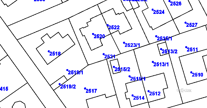 Parcela st. 2521 v KÚ Žižkov, Katastrální mapa
