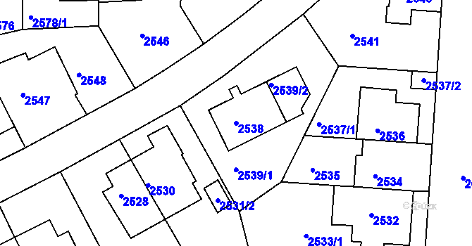 Parcela st. 2538 v KÚ Žižkov, Katastrální mapa