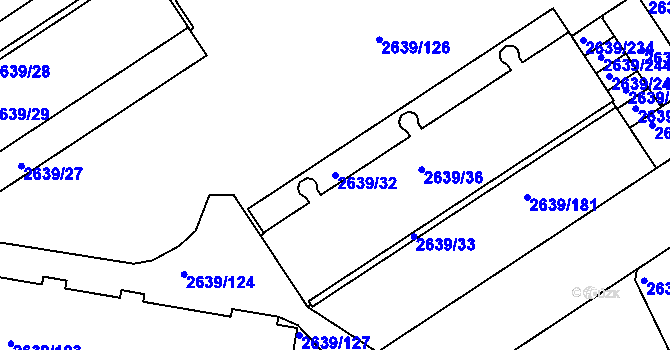 Parcela st. 2639/32 v KÚ Žižkov, Katastrální mapa