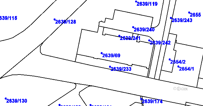 Parcela st. 2639/69 v KÚ Žižkov, Katastrální mapa