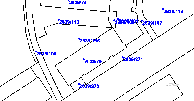 Parcela st. 2639/80 v KÚ Žižkov, Katastrální mapa