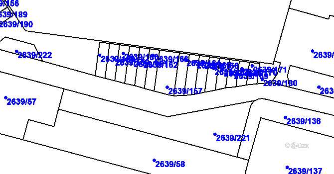 Parcela st. 2639/157 v KÚ Žižkov, Katastrální mapa