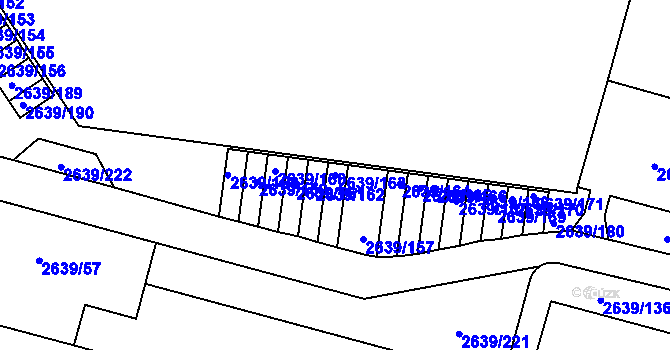 Parcela st. 2639/163 v KÚ Žižkov, Katastrální mapa