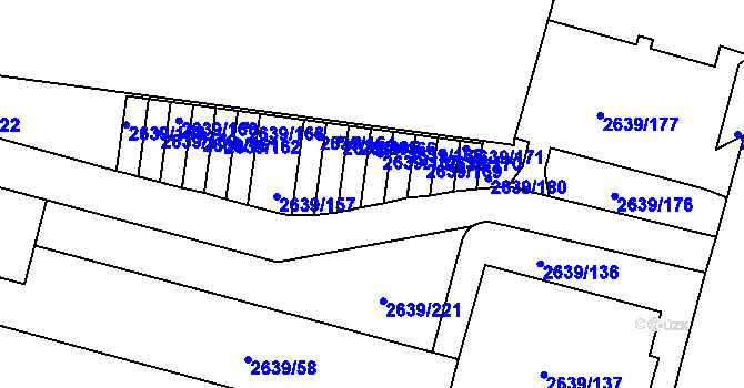 Parcela st. 2639/167 v KÚ Žižkov, Katastrální mapa