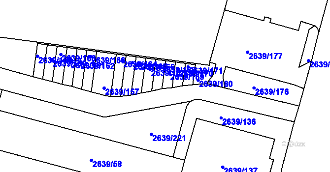 Parcela st. 2639/169 v KÚ Žižkov, Katastrální mapa