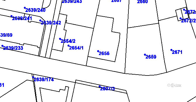 Parcela st. 2656 v KÚ Žižkov, Katastrální mapa