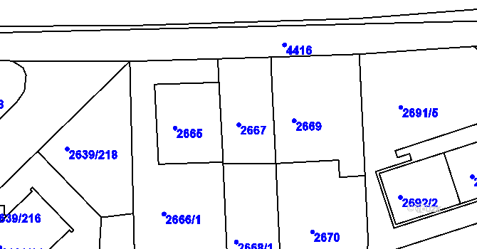 Parcela st. 2667 v KÚ Žižkov, Katastrální mapa
