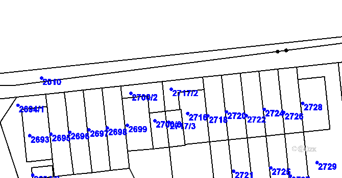 Parcela st. 2717/2 v KÚ Žižkov, Katastrální mapa