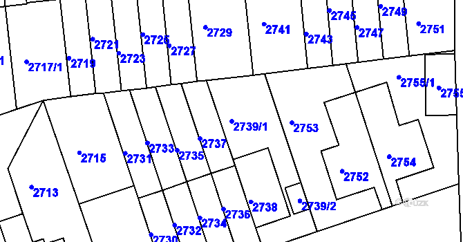 Parcela st. 2739/1 v KÚ Žižkov, Katastrální mapa