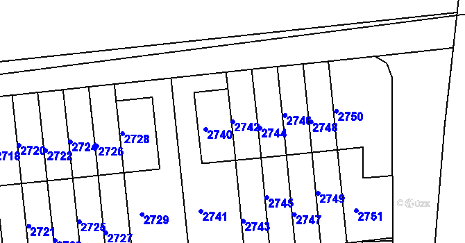 Parcela st. 2742 v KÚ Žižkov, Katastrální mapa