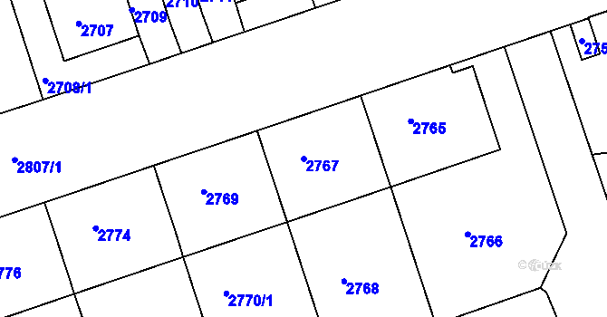 Parcela st. 2767 v KÚ Žižkov, Katastrální mapa