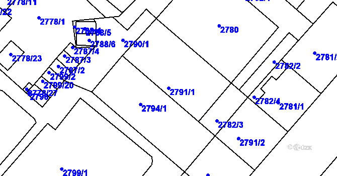 Parcela st. 2791/1 v KÚ Žižkov, Katastrální mapa