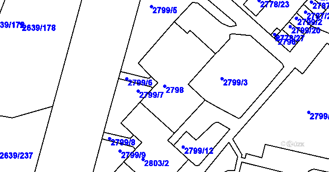 Parcela st. 2798 v KÚ Žižkov, Katastrální mapa