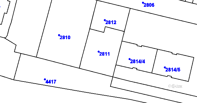 Parcela st. 2811 v KÚ Žižkov, Katastrální mapa