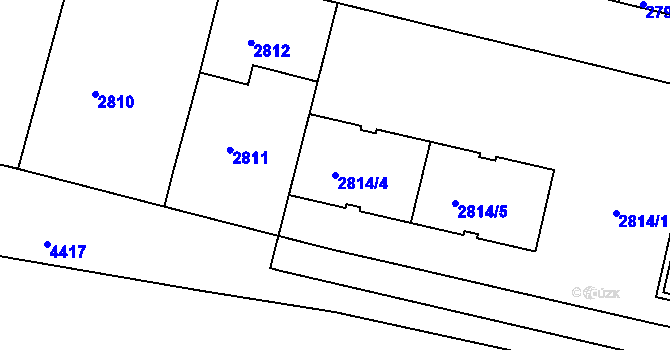 Parcela st. 2814/4 v KÚ Žižkov, Katastrální mapa