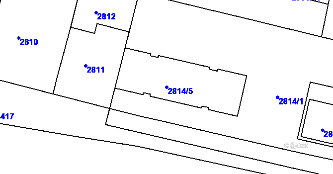 Parcela st. 2814/5 v KÚ Žižkov, Katastrální mapa