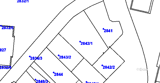 Parcela st. 2842/1 v KÚ Žižkov, Katastrální mapa