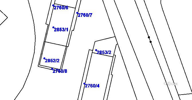 Parcela st. 2853/2 v KÚ Žižkov, Katastrální mapa
