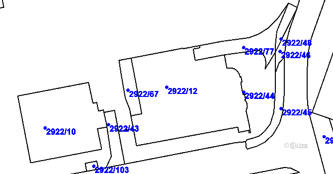 Parcela st. 2922/12 v KÚ Žižkov, Katastrální mapa