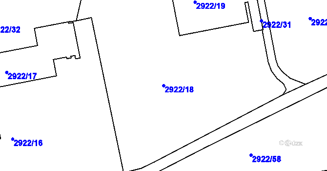 Parcela st. 2922/18 v KÚ Žižkov, Katastrální mapa