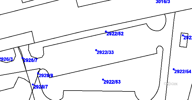 Parcela st. 2922/33 v KÚ Žižkov, Katastrální mapa