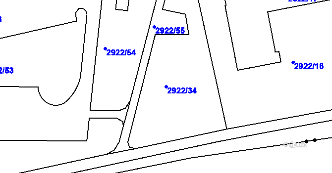 Parcela st. 2922/34 v KÚ Žižkov, Katastrální mapa