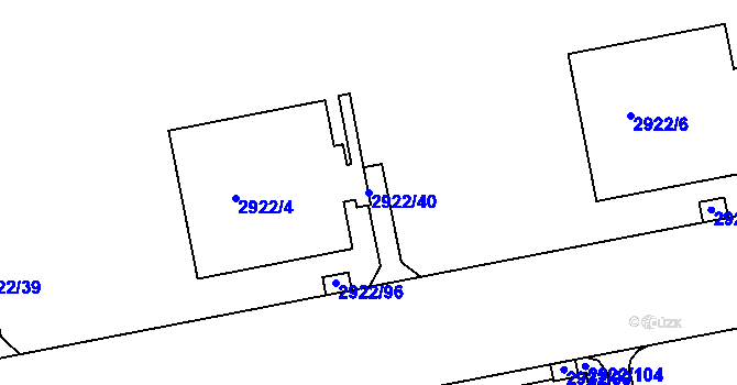 Parcela st. 2922/40 v KÚ Žižkov, Katastrální mapa