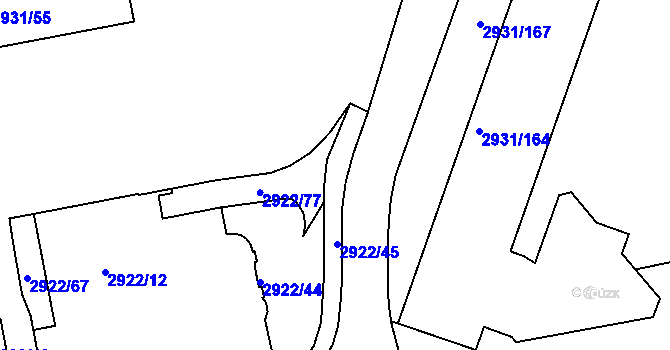 Parcela st. 2922/48 v KÚ Žižkov, Katastrální mapa