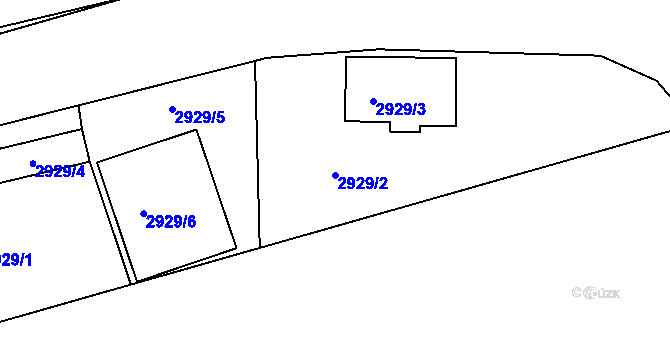 Parcela st. 2929/2 v KÚ Žižkov, Katastrální mapa