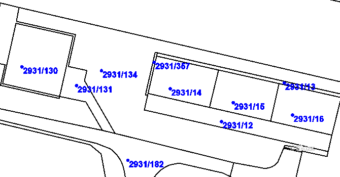 Parcela st. 2931/14 v KÚ Žižkov, Katastrální mapa