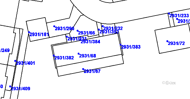 Parcela st. 2931/69 v KÚ Žižkov, Katastrální mapa