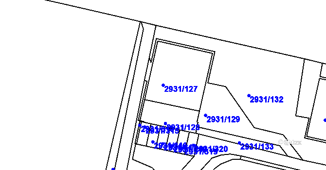 Parcela st. 2931/127 v KÚ Žižkov, Katastrální mapa