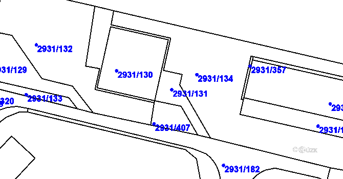 Parcela st. 2931/131 v KÚ Žižkov, Katastrální mapa