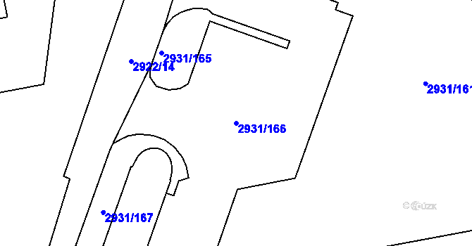 Parcela st. 2931/166 v KÚ Žižkov, Katastrální mapa