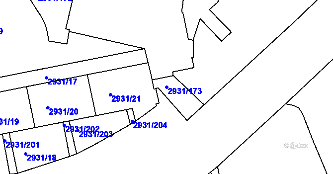 Parcela st. 2931/173 v KÚ Žižkov, Katastrální mapa