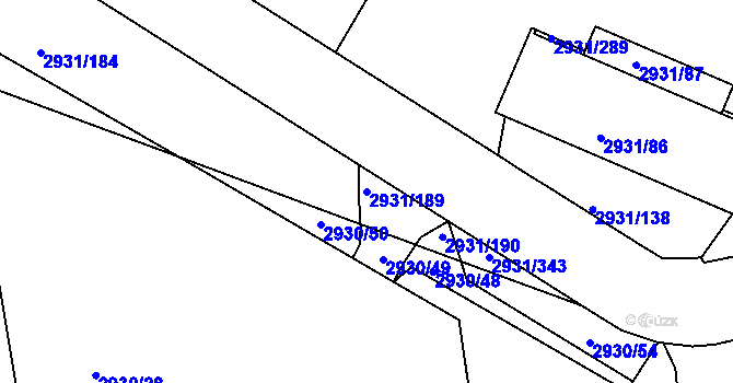 Parcela st. 2931/189 v KÚ Žižkov, Katastrální mapa