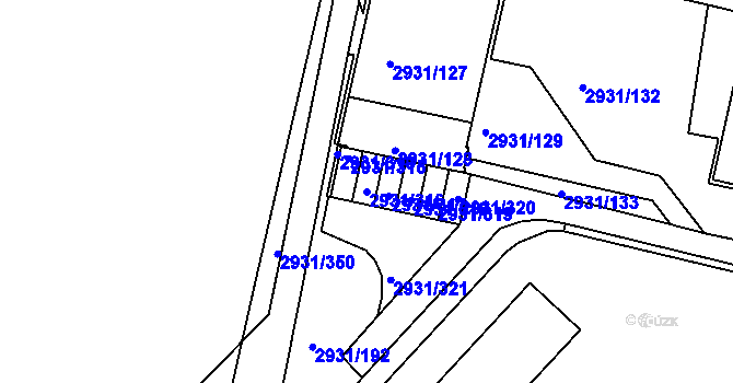 Parcela st. 2931/316 v KÚ Žižkov, Katastrální mapa