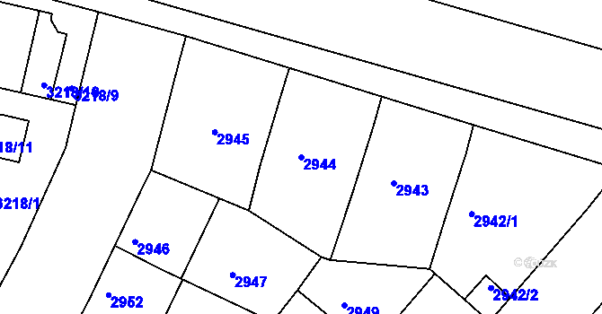 Parcela st. 2944 v KÚ Žižkov, Katastrální mapa