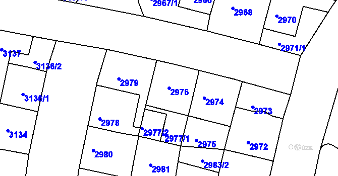 Parcela st. 2976 v KÚ Žižkov, Katastrální mapa