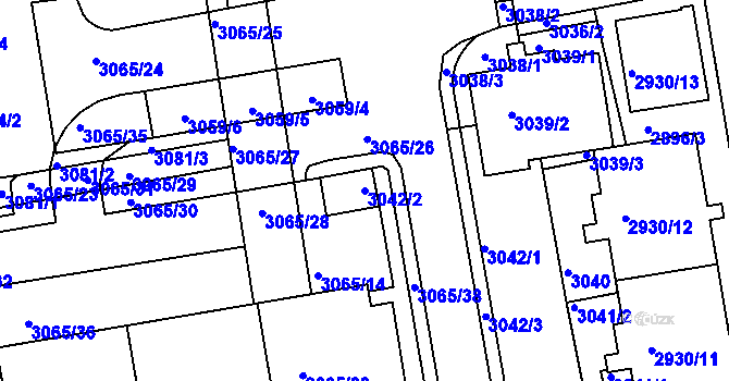 Parcela st. 3042/2 v KÚ Žižkov, Katastrální mapa