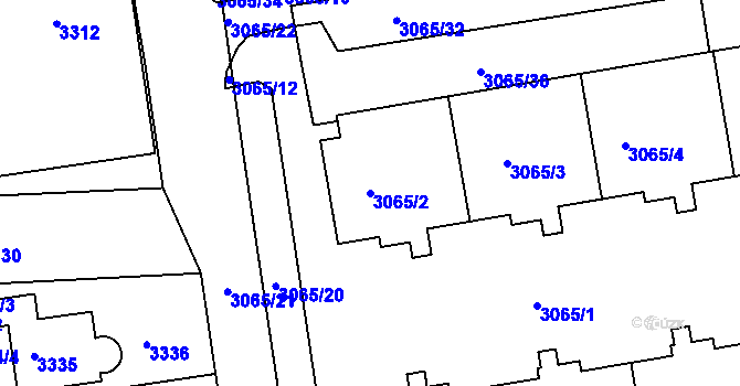 Parcela st. 3065/2 v KÚ Žižkov, Katastrální mapa