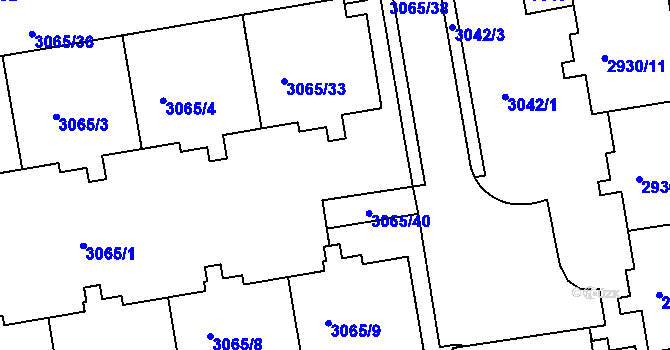 Parcela st. 3065/15 v KÚ Žižkov, Katastrální mapa