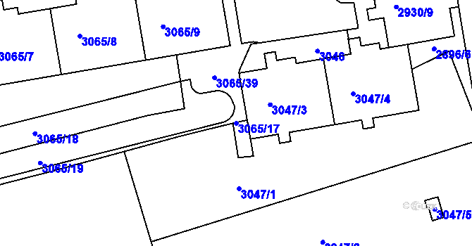 Parcela st. 3065/17 v KÚ Žižkov, Katastrální mapa