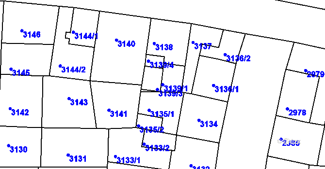 Parcela st. 3139/1 v KÚ Žižkov, Katastrální mapa
